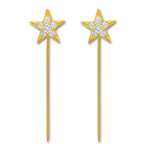 Show details for CZ Star Hijab Scarf Pins Gold Plated with CZ CZ Star Hijab Scarf Pins