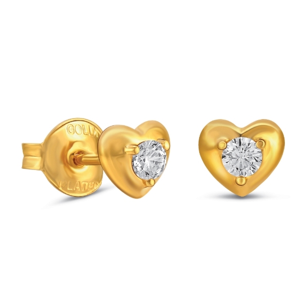 Show details for Petite Heart Stud Earrings Gold Plated Petite Heart Stud Earrings