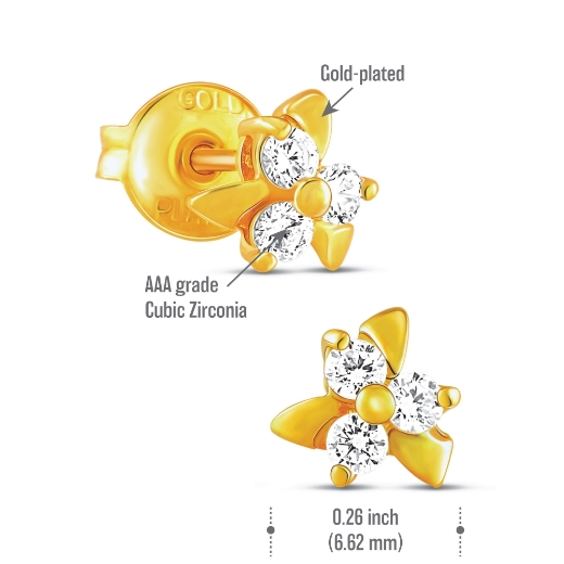 triangle flower earrings measurement