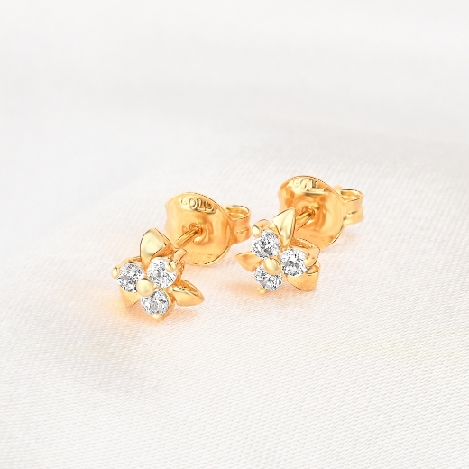 cz flower earrings