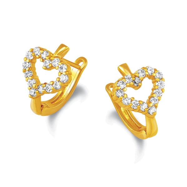 Show details for Open Heart Hoop Earrings Gold Plated Open Heart Hoop Earrings