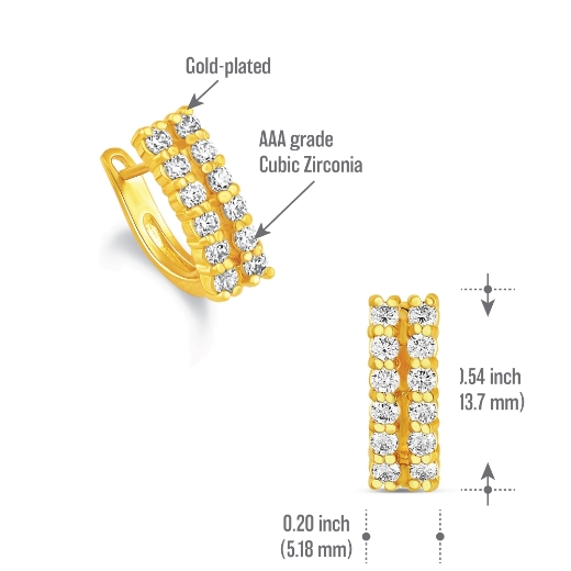 double row hoop earrings measurement