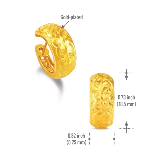 simple wave hoop earrings measurement