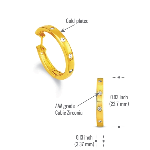 minimalist cz hoop earrings measurement