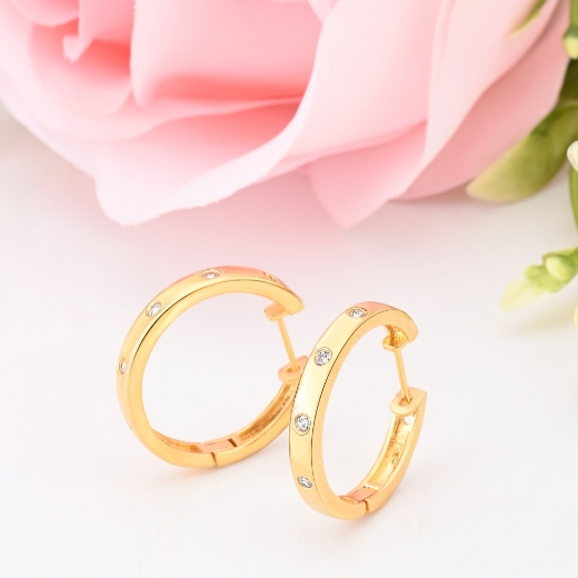 slim hoop earrings with cz