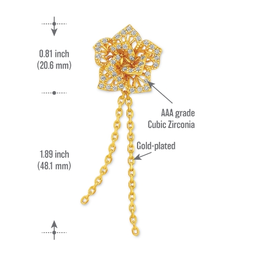 rose brooch measurement
