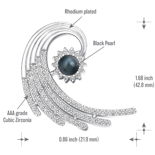 wave brooch measurement