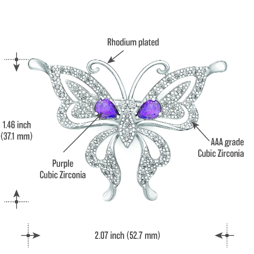 monarch butterfly brooch measurement