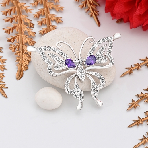 cz butterfly brooch