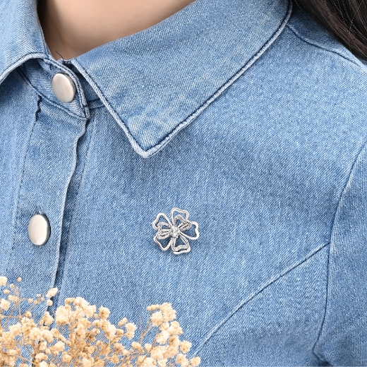 layered flower brooch for women