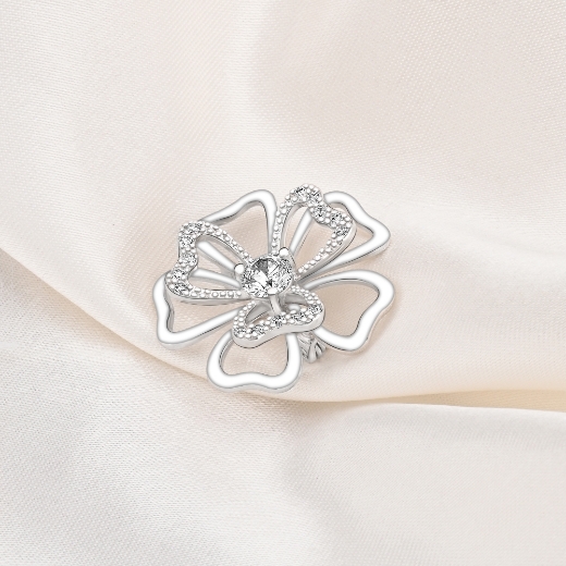 open flower brooch