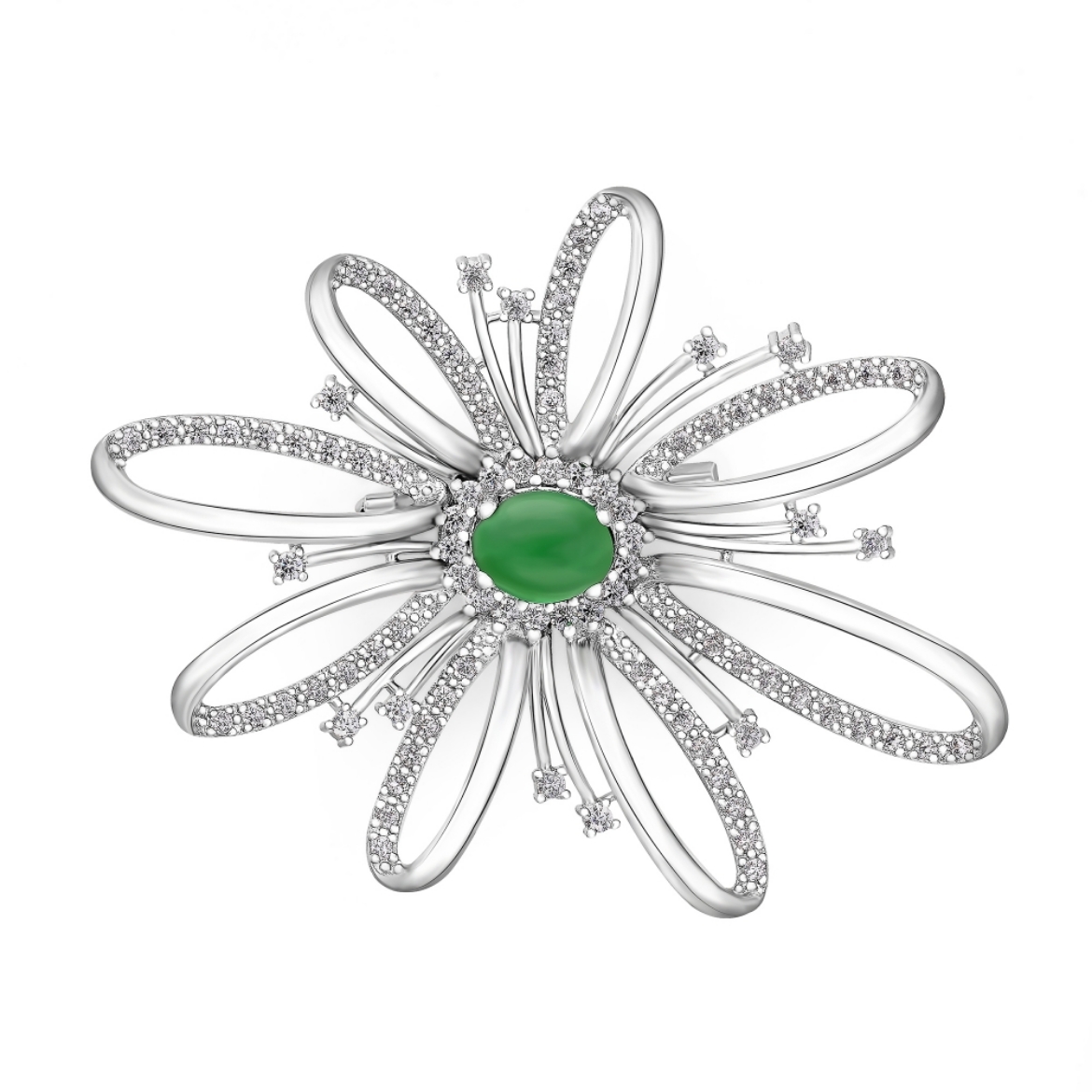 Starburst Flower Ribbon Brooch