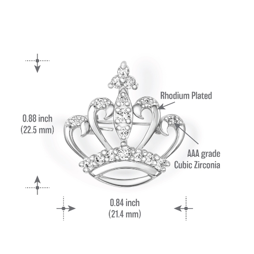 mini crown brooch measurement