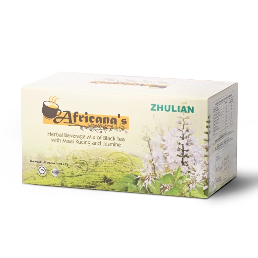 Picture of AFRICANA'S Herbal Beverage Mix of Black Tea with Misai Kucing and Jasmine - 60 tea bags