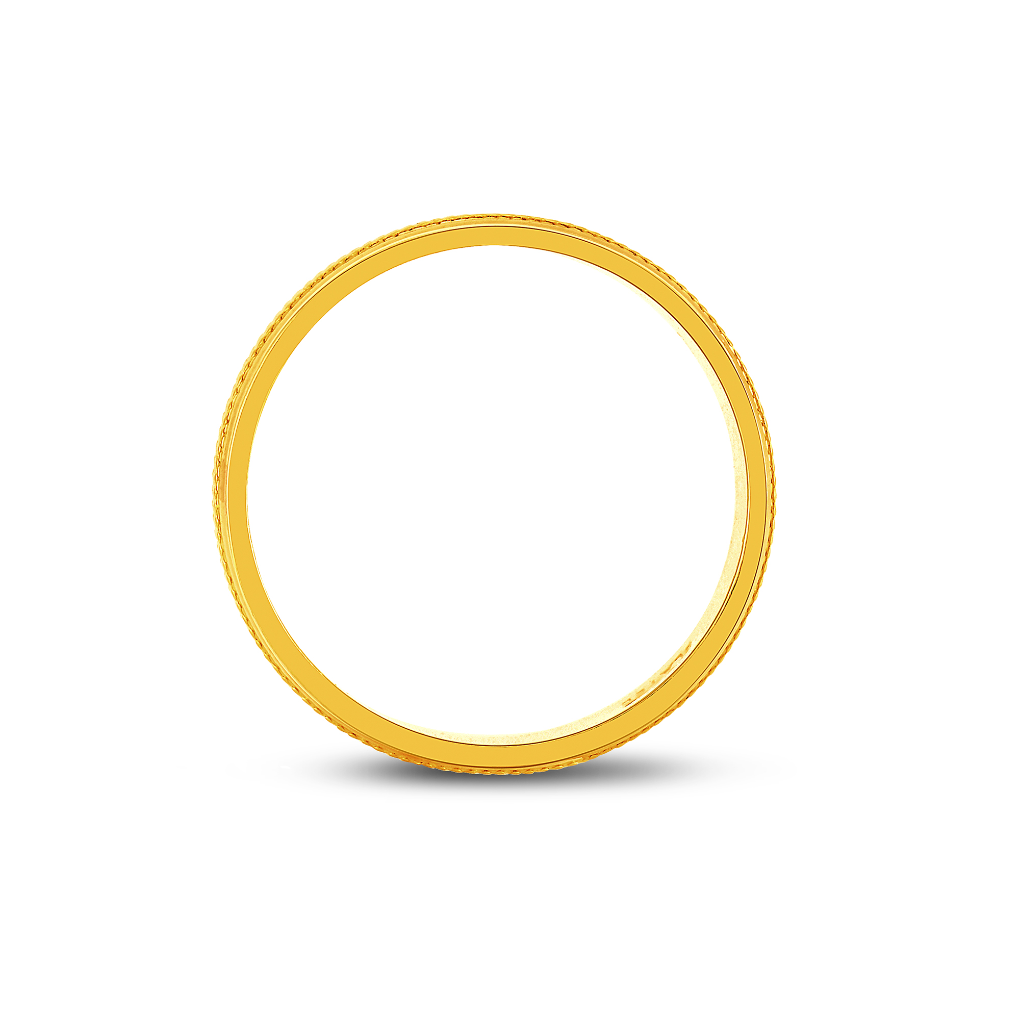 Zhulian Malaysia. Wide Gold Plated Ring Band with Slanted Lines