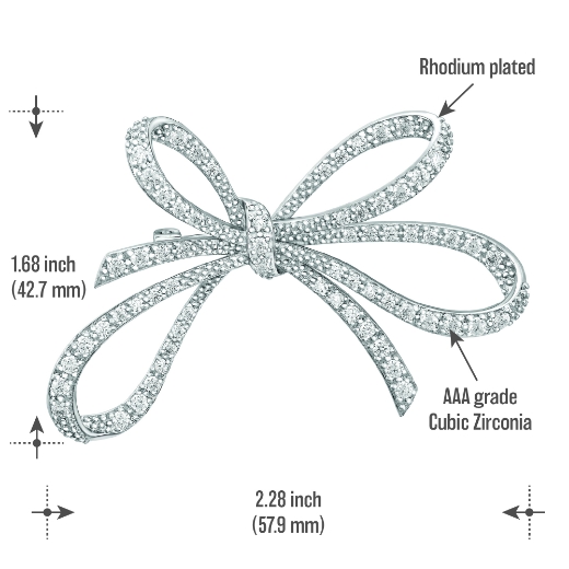 large bow brooch measurement