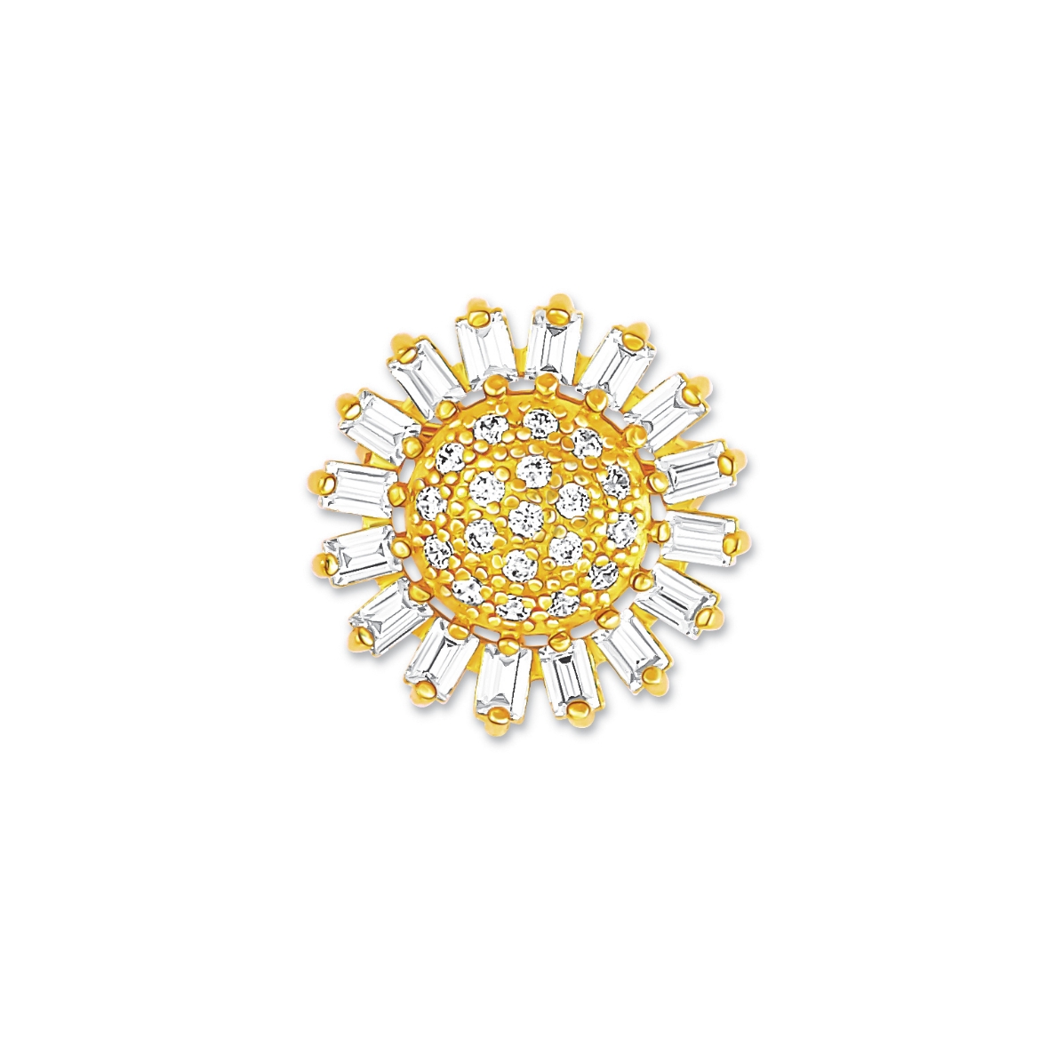 Surya Sunflower Gold Plated Brooch