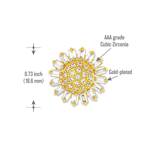 Sunflower Brooch measurement