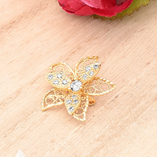Filigree Flower Petal Brooch