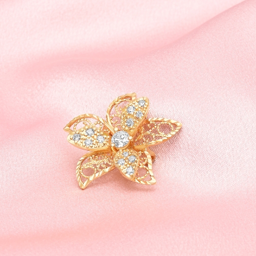Mini Azalea Flower Petal Brooch