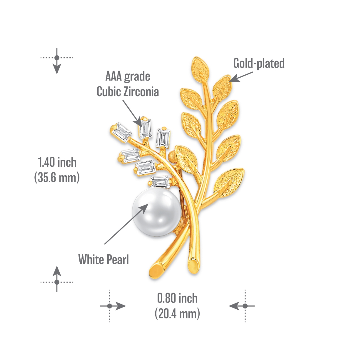 Picture of Double Fern Brooch Gold Plated