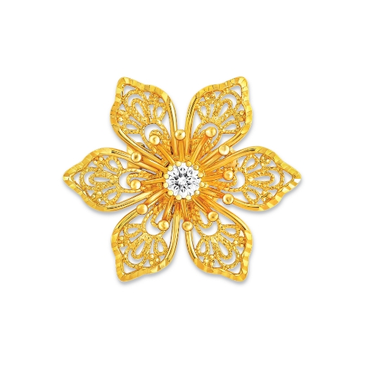 Jasmine Flower Brooch Gold Plated