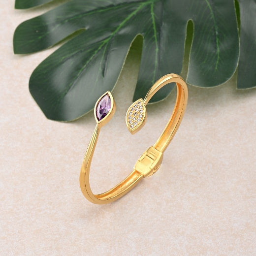 Purple CZ Leaf Bangle