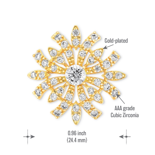 petite sunshine brooch measurement