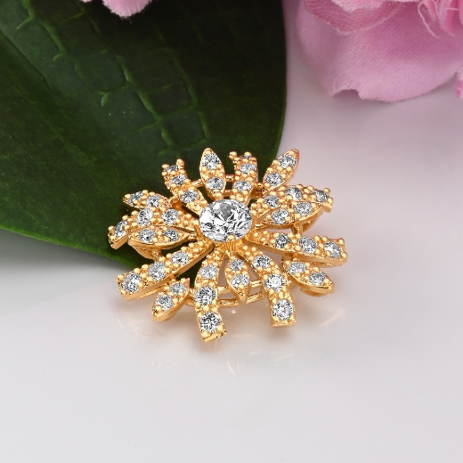 small gold plated sunshine brooch