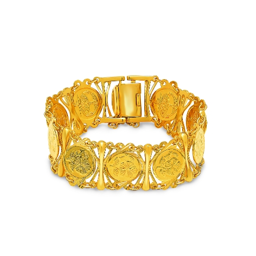 Coin Link Chain Bracelet Gold Plated