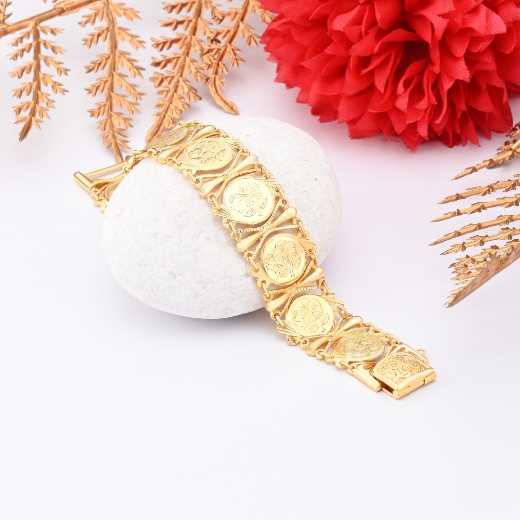 Round Link Chain Bracelet Gold Plated