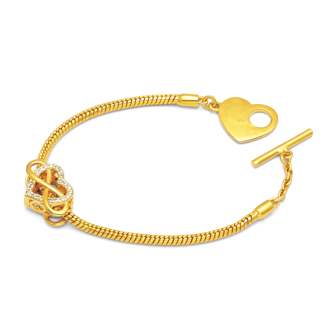 Infinity Heart Bracelet T-bar