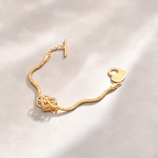 Infinity Heart T-bar Bracelet