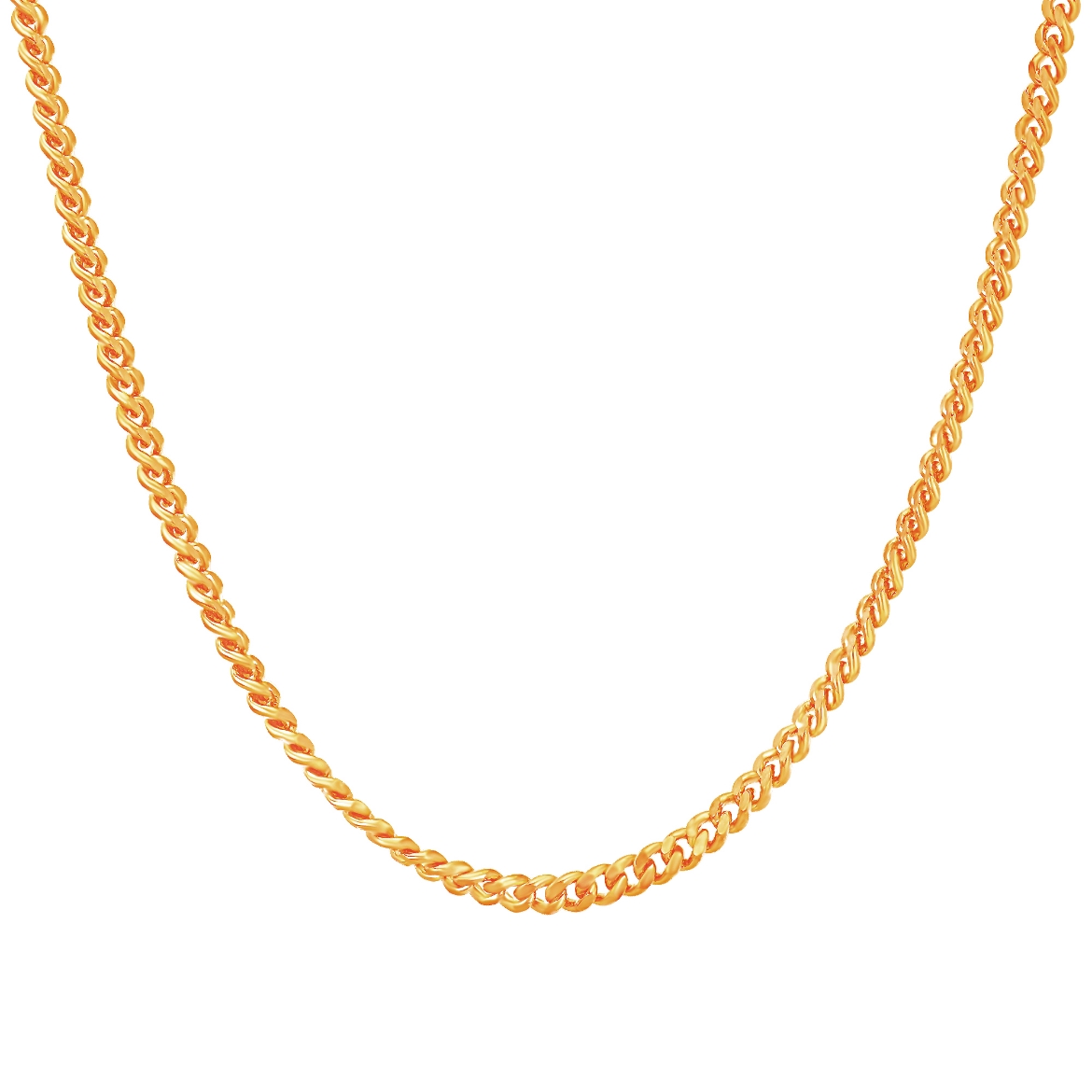 Adjustable Classic Curb Chain Necklace Gold Plated