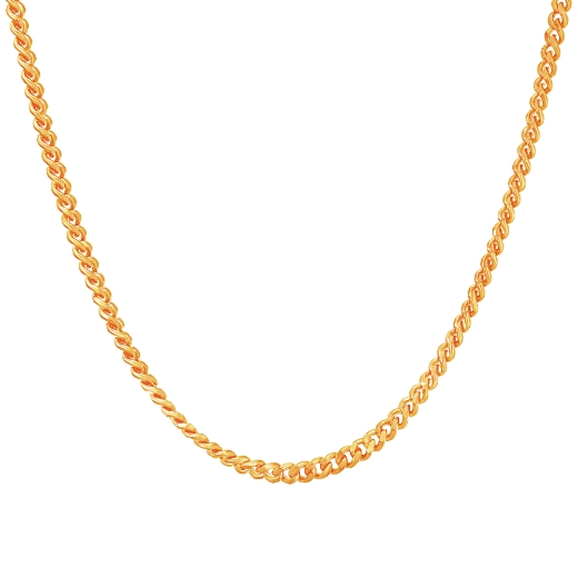 Adjustable Classic Curb Chain Necklace Gold Plated