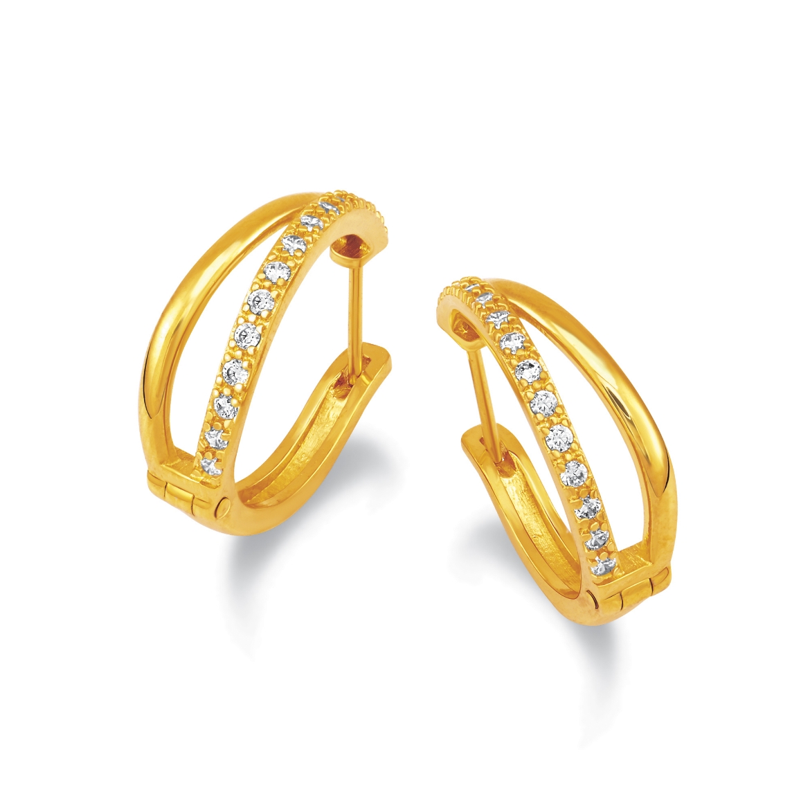 Split Hoop Earrings Gold Plated