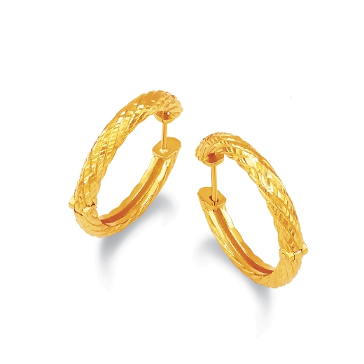 Spiral Hoop Earrings Gold Plated