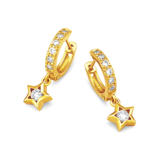 CZ Star Hoop Earrings