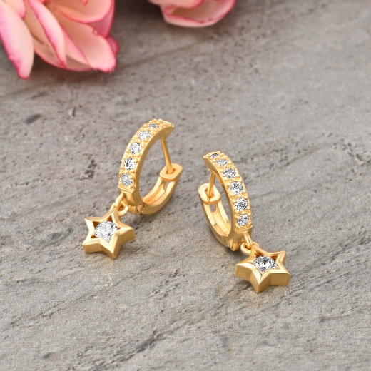 Star Gold Plated Hoop Earrings