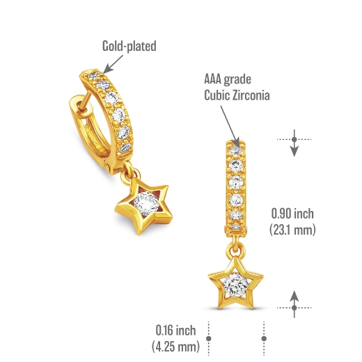 Star Hoop Earrings measurement