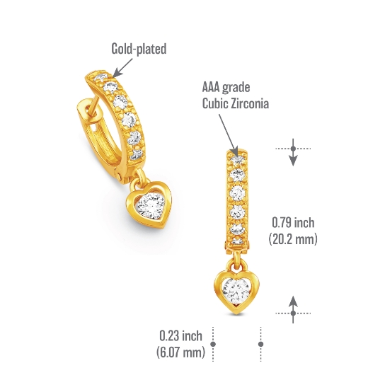 Heart Hoop Earrings measurement