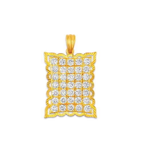 Medium Rectangle Pendant Gold Plated