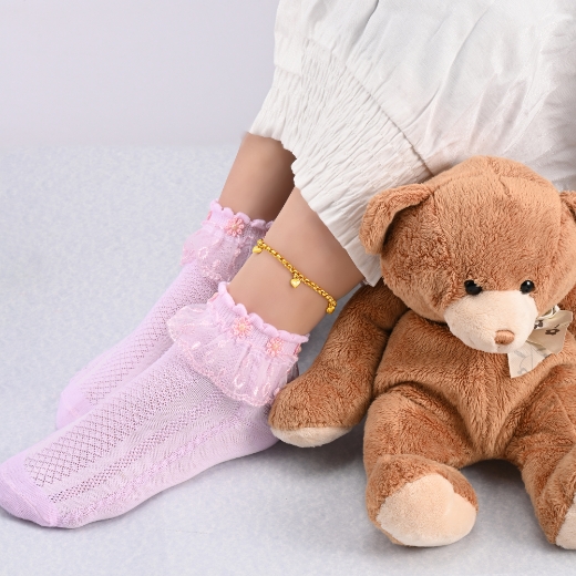 bold heart anklet for girls