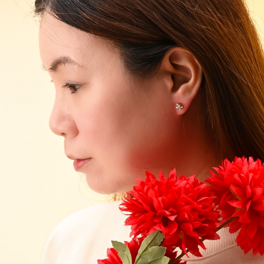 triangle flower earrings for women