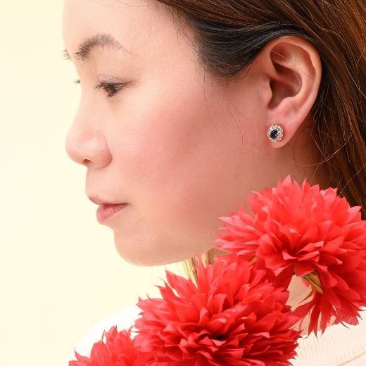 Blue Halo Stud Earrings for women