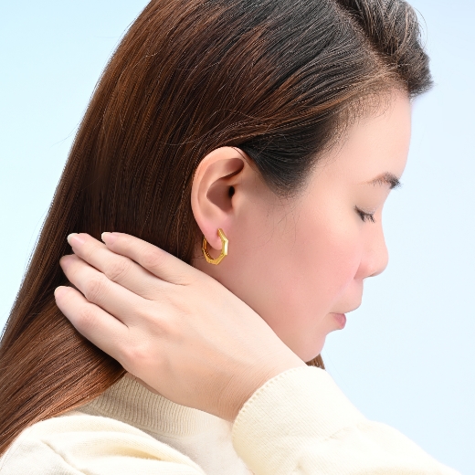 Octagon Hoop Earrings for women
