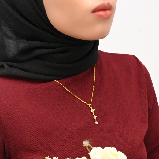 triple flower necklace for women