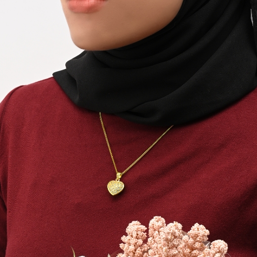 cz bold heart pendant for women