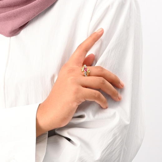 cz bypass engagement ring for women