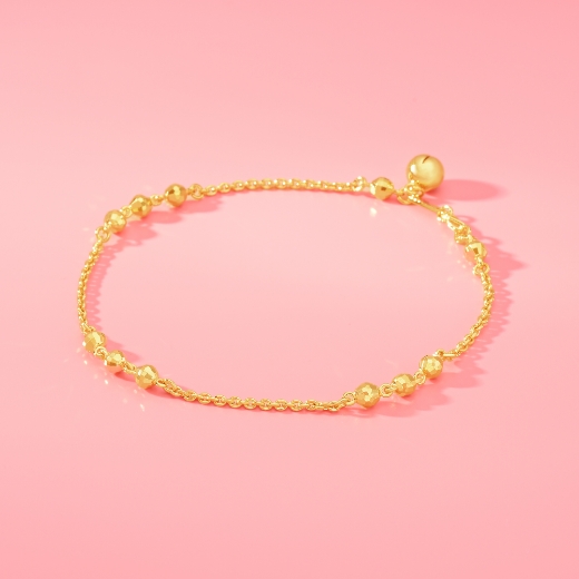 gold plated bead anklet